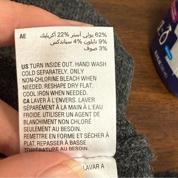 INC Gray Embellished Cutout Shoulder Sweater L Sparkle Detail Winter Chic - Picture 8 of 9